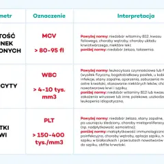 Wyniki badania krwi u psa: MCV, WBC, PLT. Tabela interpretuje parametry, pomagając zrozumieć stan zdrowia czworonoga.