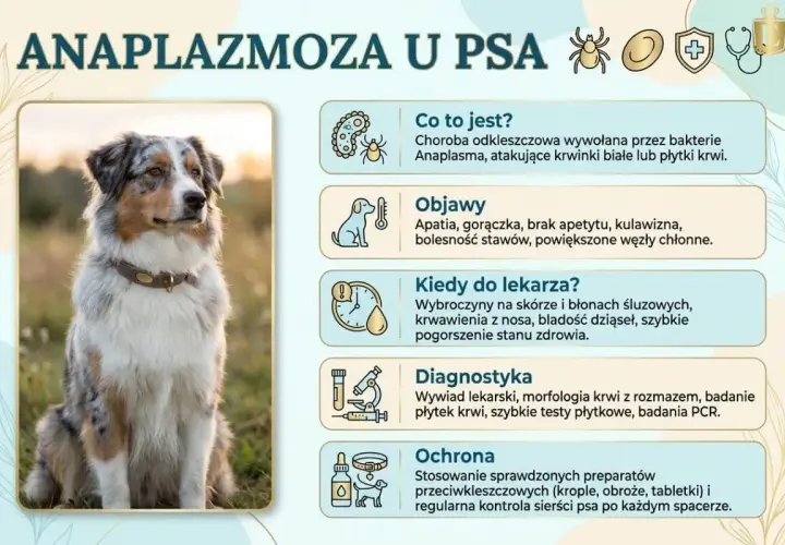 Anaplazmoza u psa: objawy, diagnostyka i ochrona. Rokowania zależą od szybkiego leczenia. Pies na zdjęciu wygląda zdrowo.