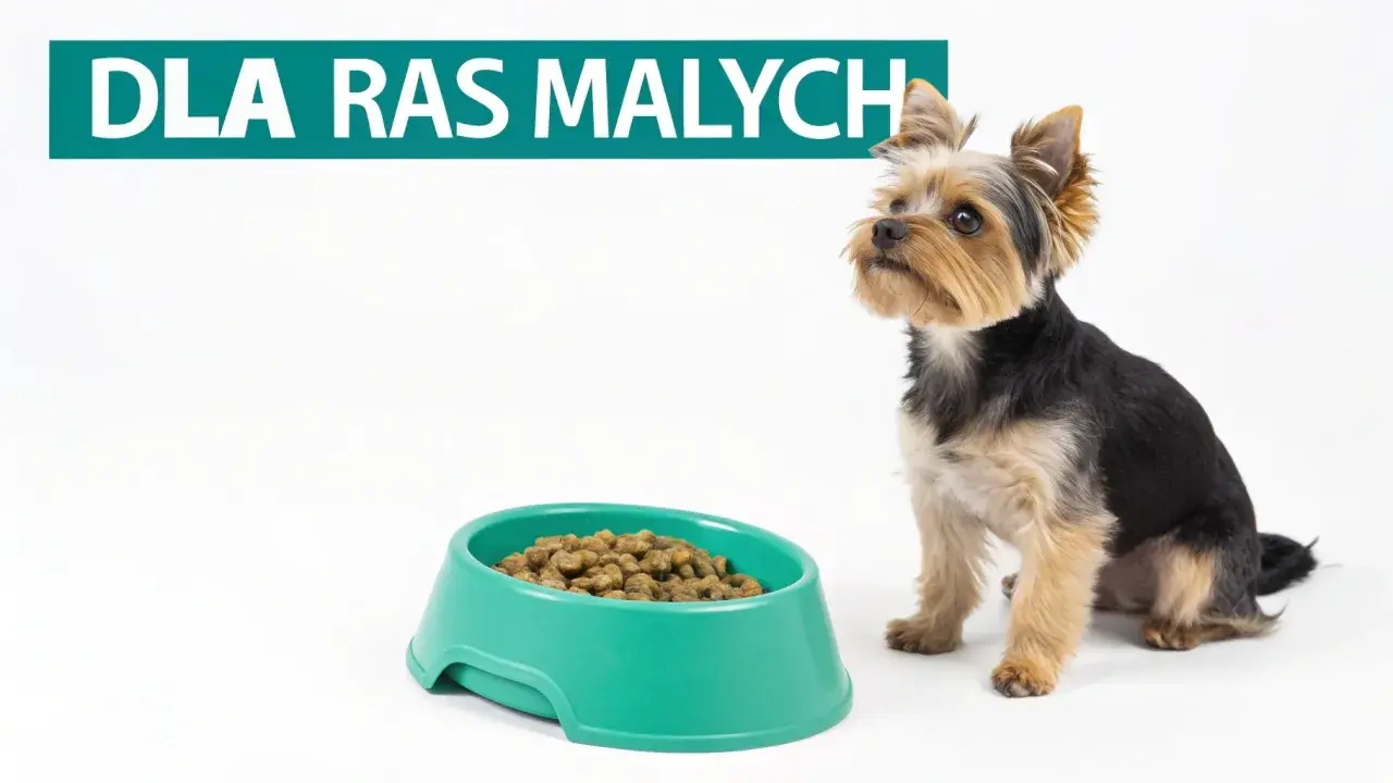 Mały piesek Yorkshire Terrier czeka na swoją porcję karmy. Zastanawiasz się, jaka karma dla szczeniaka będzie najlepsza?